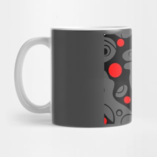 Whale Sonics Grey and Red on Black Mug